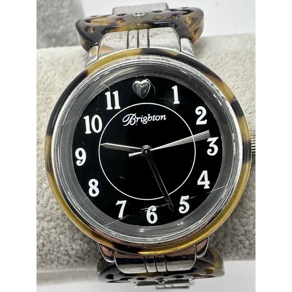 Brighton Monarch Ladies Watch New Battery TORTOISE 35MM‎ 6.75